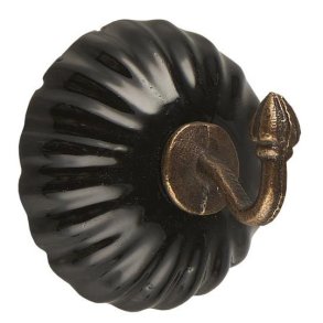 Ib Laursen Knage enkelt m/keramik, sort