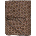 Ib Laursen Quilt sort m/blomstermnster i rustfarve