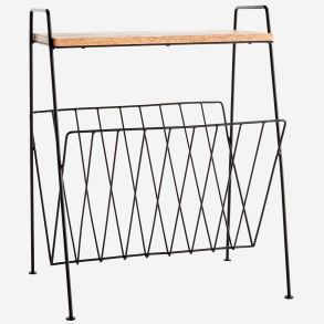 Madam Stoltz Magasinholder - Sort, Med Trhylde