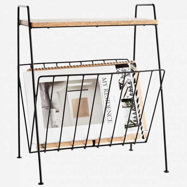 Madam Stoltz Magasinholder - Sort, Med Trhylde