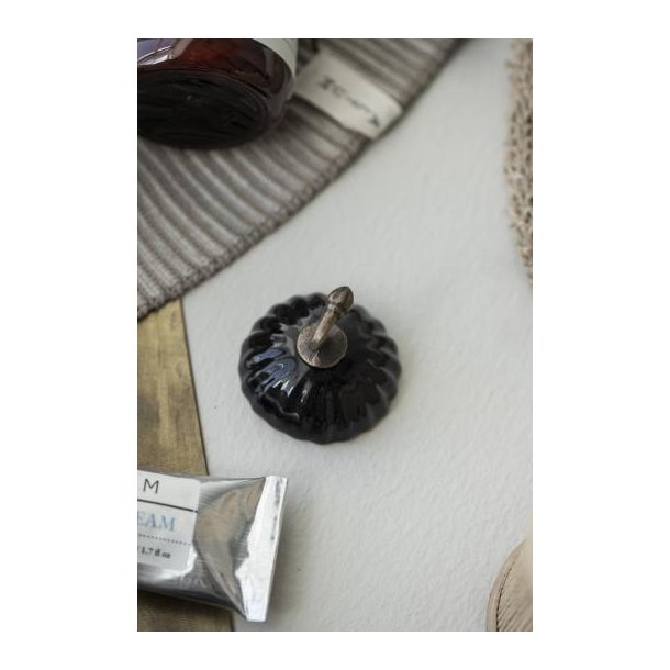 Ib Laursen Knage enkelt m/keramik, sort