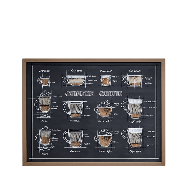 Chic Antique Billede m. Kaffemotiv Og Naturramme