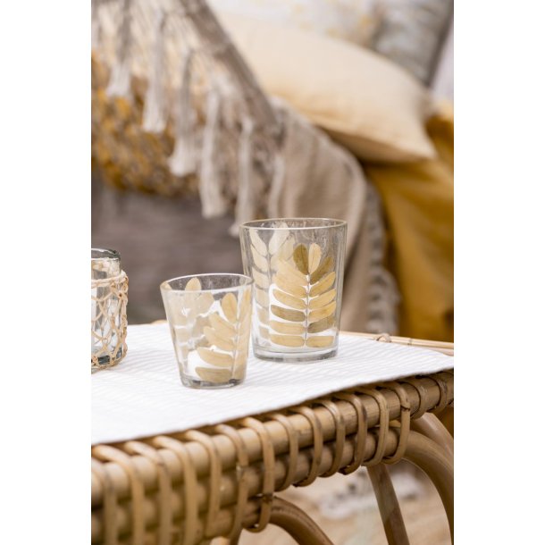 Ib Laursen Dkkeserviet beige m/hvide striber