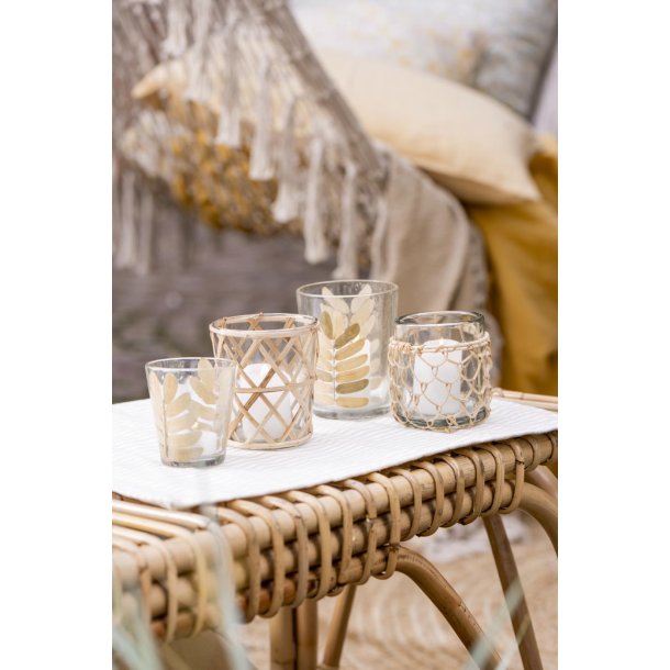 Ib Laursen Dkkeserviet beige m/hvide striber