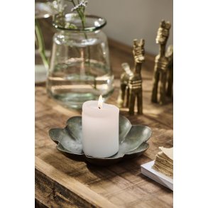 Ib Laursen Stage t/bloklys blomsterformet gr�n patina