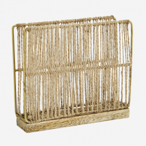 Madam Stoltz Servietholder Natur, Antique Brass