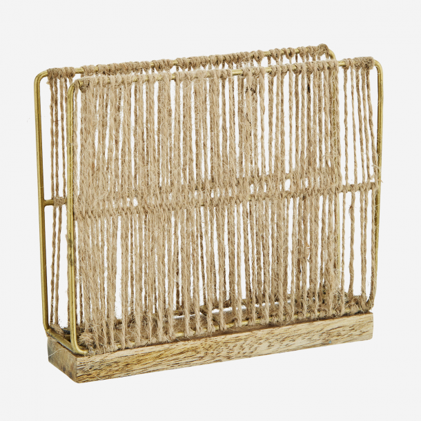 Madam Stoltz Servietholder Natur, Antique Brass