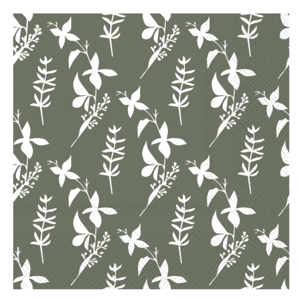 Chic Antique Serviet m. Blomster, Mos