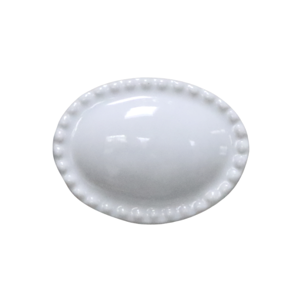 Chic Antique Greb m. perlekant hndlavet, Hvid