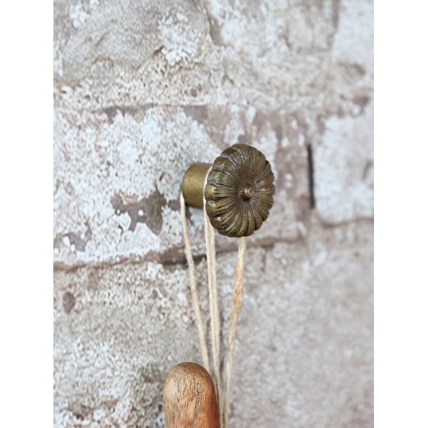 Chic Antique Greb m. blomst, Messing