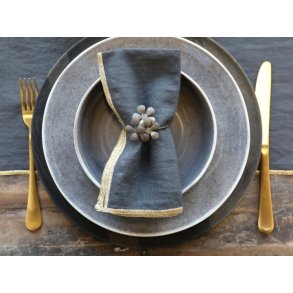 Chic Antique Servietring m. blomster, antique messing