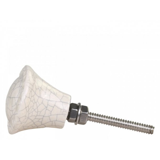 Chic Antique Greb oval m. krakeleret mnster, Antique Hvid