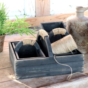 Chic Antique Kasse m. H�ndtag Og 2 Kasser, Antique Kul