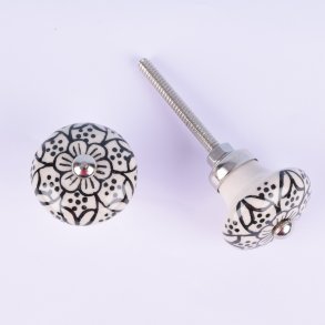 La Finesse Knop Porceln Mnster, Sort/hvid