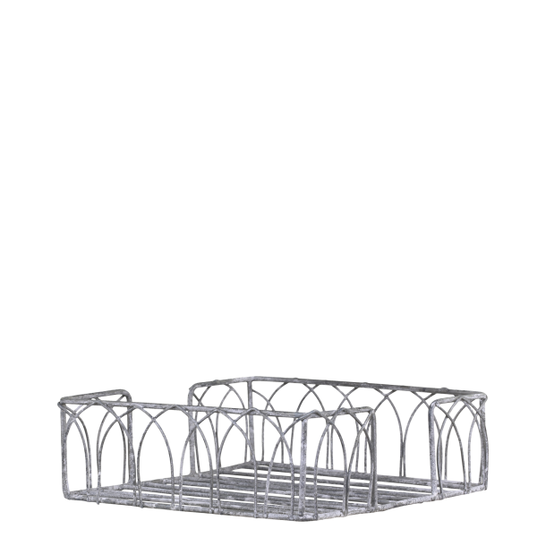 Chic Antique Fil De Der Servietholder, Antique Zink