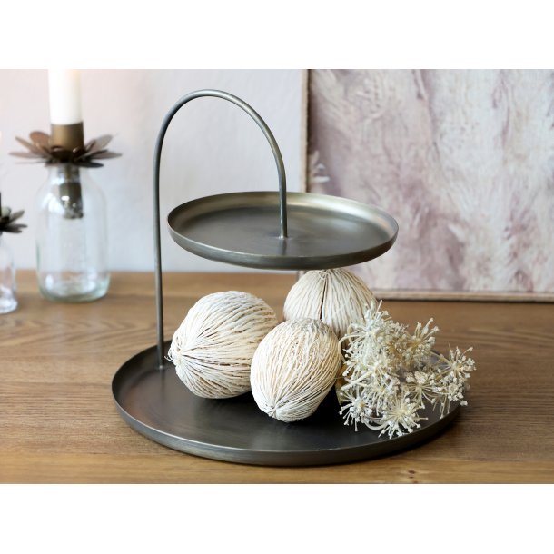 Chic Antique Etagere m. 2 fade, Antique Messing