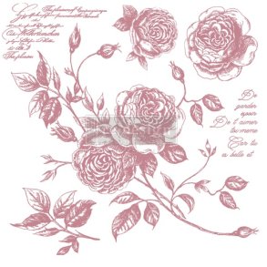 Vintage Paint Decor Stamp, Romance Roses