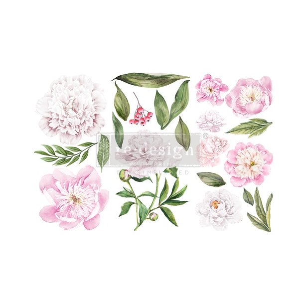 Redesign decor transfers Morning Peonies, 15,24x30,48 cm