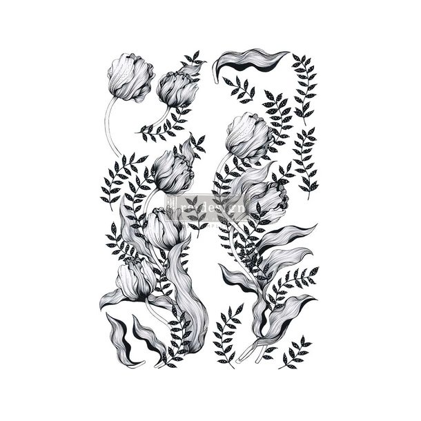 Vintage Paint Redesign decor transfers Mono Tulip 83 x 60 cm