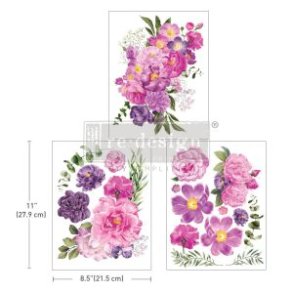 Redesign decor transfers Purple Blossom, 3 ark af 27,9 x 21,5 cm