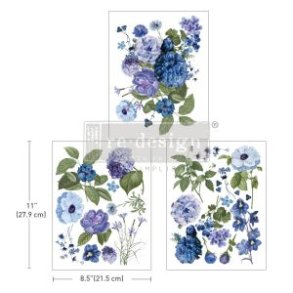 Vintage Paint Redesign Decor Transfers, Blue Gardens