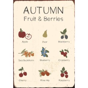 Ib Laursen Metalskilt Autumn Fruit & Berries