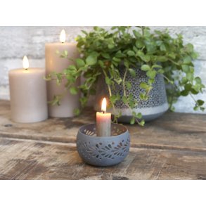 Chic Antique Lysestage m. mnster, Antique Zink