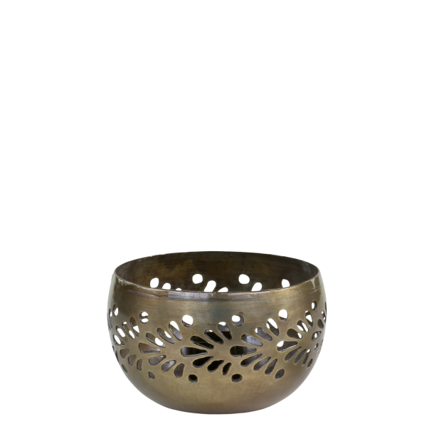 Chic Antique Lysestage m. mnster, Antique messing