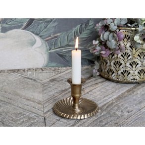 Chic Antique Lysestage til bedelys, Antique Messing