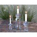 Chic Antique Glasflaske med lysholder til kertelys, H8/4 cm