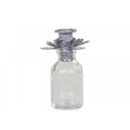 Chic Antique Glasflaske med lysholder til kertelys, H8/4 cm
