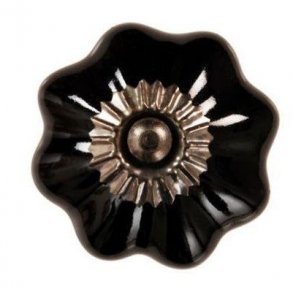 La Finesse Keramik Blomst Knop, Sort