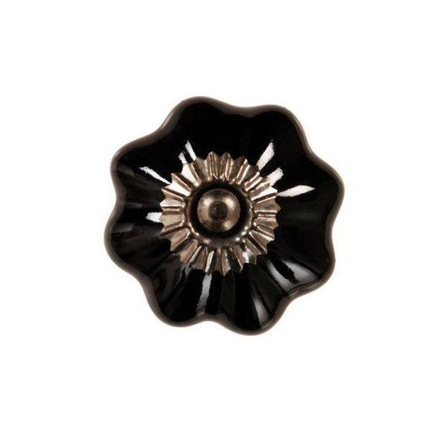 La Finesse Keramik Blomst Knop, Sort
