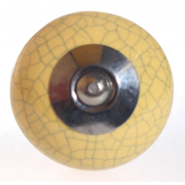 La Finesse Keramik Knop,Varm Gul Krakkeleret