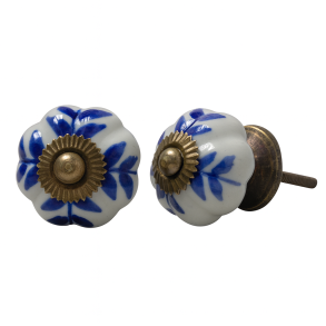 La Finesse Hvid Knop Bl� Blade, Antique