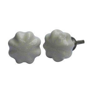 La Finesse Keramik Knop, Creme/Lysegr� Kronblad