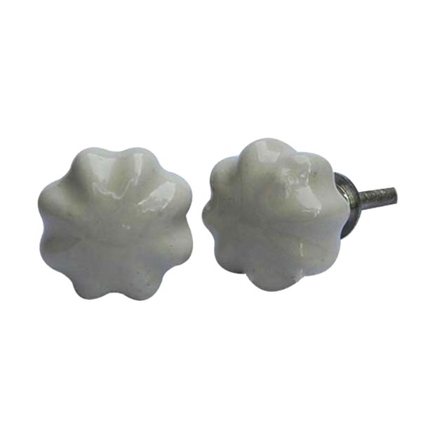 La Finesse Keramik Knop, Creme/Lysegr� Kronblad