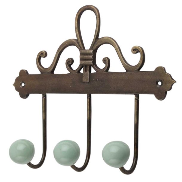 Lundager Knager�kke Med 3 Knage, Gr�nt M�nster