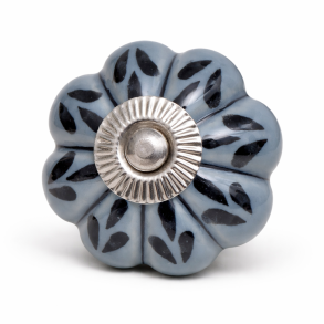 Lundager Gr�bl� Knop Med Sorte Blade