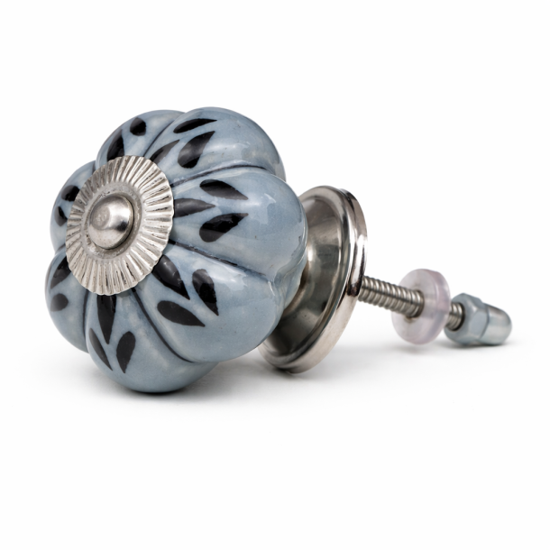 Lundager Gr�bl� Knop Med Sorte Blade