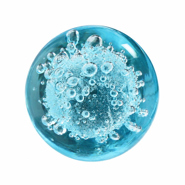 Lundager Glasknop, Bl� Boblem�nster, 3,8 cm