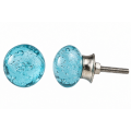 Lundager Glasknop, Bl� Boblem�nster, 3,8 cm