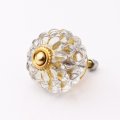 Lundager Glas Knop Reliefm�nster, Guld Rosette
