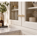 Lundager Glas Knop Reliefm�nster, Guld Rosette