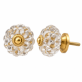 Lundager Glas Knop Reliefm�nster, Guld Rosette