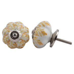 La Finesse Hvid Knop Mustard Blad M�nster