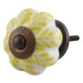 Lundager Hvid Knop Mustard Blad M�nster, Antique Rosette