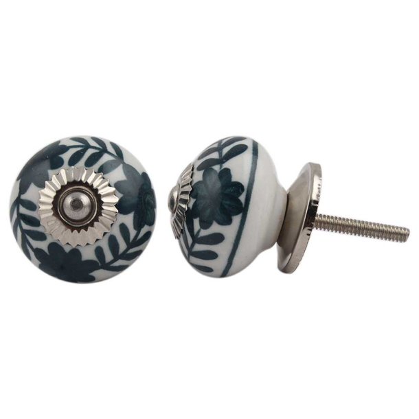 La Finesse Hvid Knop M�rke Gr�nt Blad M�nster, S�lv