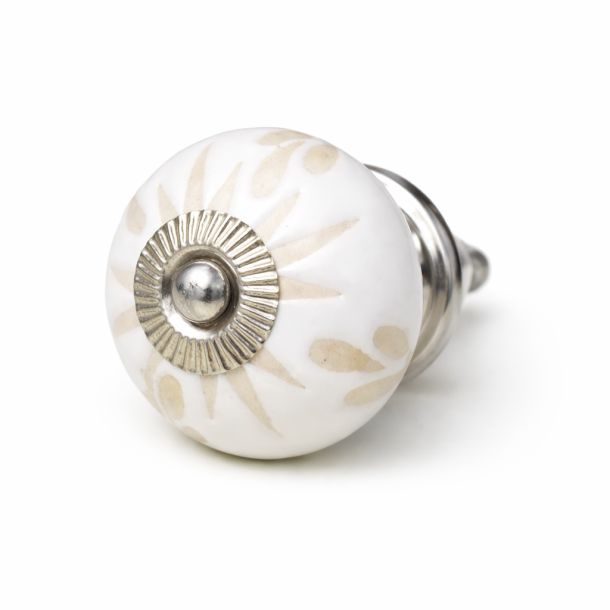  Lundager Hvid Knop, Creme M�nster