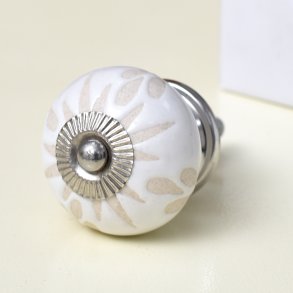  La Finesse Hvid Knop Gr� M�nster, S�lv